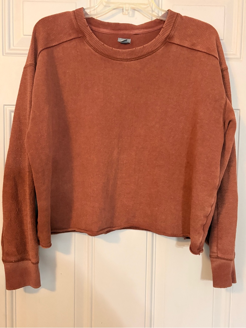aerie Rust Crop Crewneck Sweatshirt